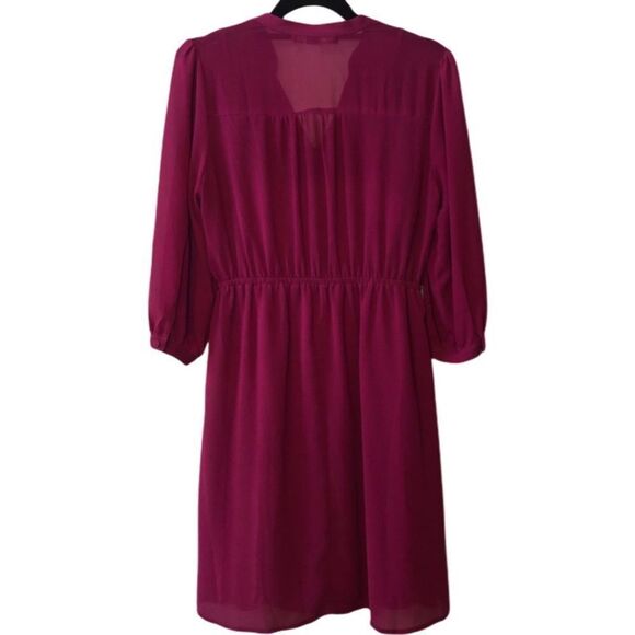 Forever 21 Dark Fuchsia Dress, Elasticized Cuffs. Good work dress. - Picture 2 of 11
